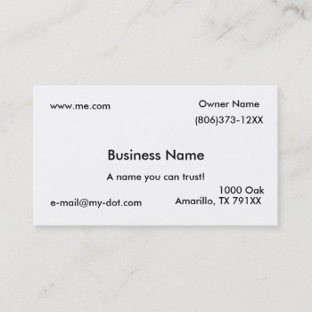 Simple Business Card by tjustleft at Zazzle