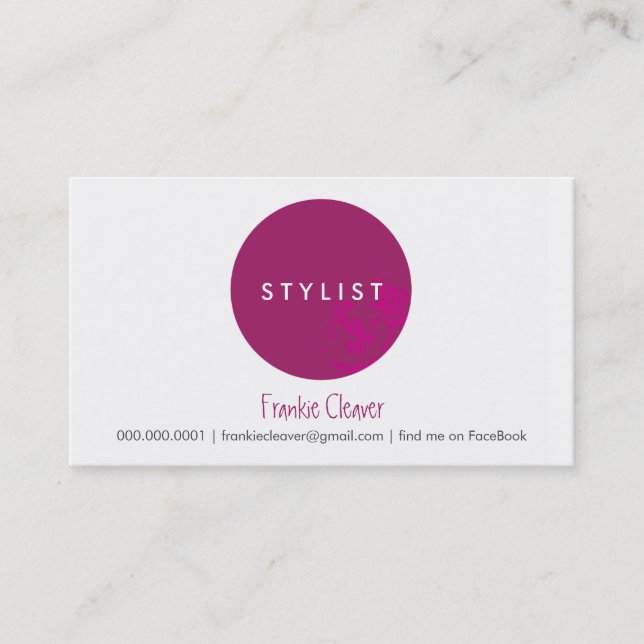 SIMPLE BUSINESS CARD :: bold spot cerise (Front)