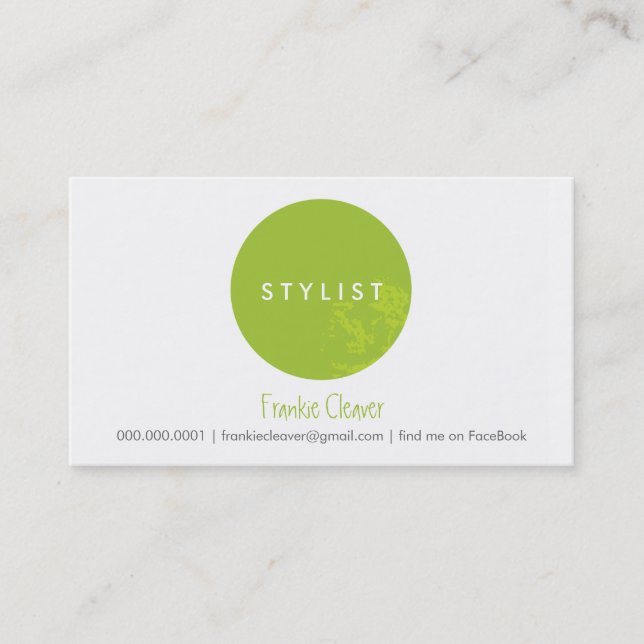SIMPLE BUSINESS CARD :: bold spot lime (Front)