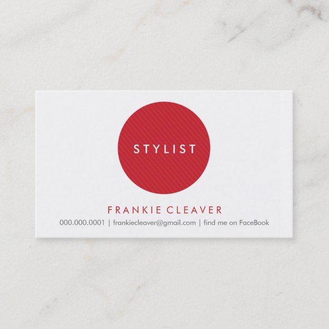 SIMPLE BUSINESS CARD :: bold spot red (Front)