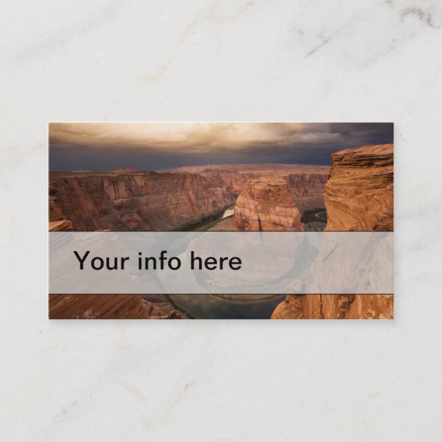 Simple business card of dramatic canyon at sunrise (Front)