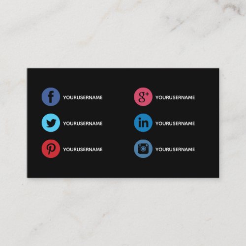 Simple business Cards for social media expert