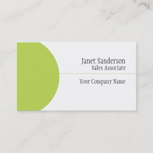Simple Business Cards with Lime Green