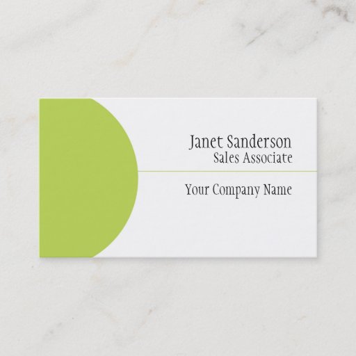 Customizable Simple Business Cards with Lime Green