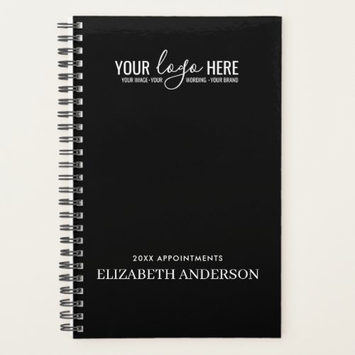 Simple Business Company Logo Black White Name 2024 Planner