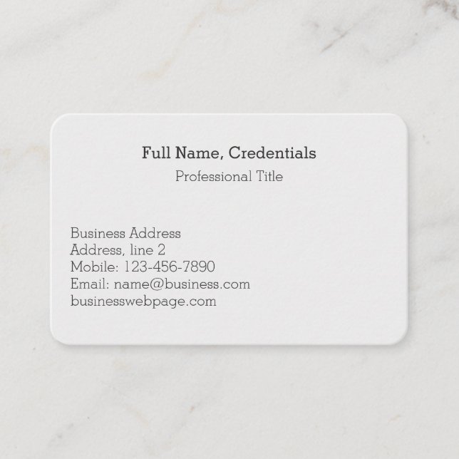 Simple Business Company Logo Formal Light Grey Business Card (Front)