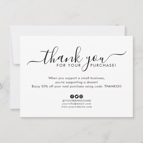 Simple Business Company Logo Thank You Order Invitation