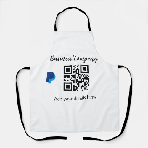 Simple business company website barcode QR add nam Apron