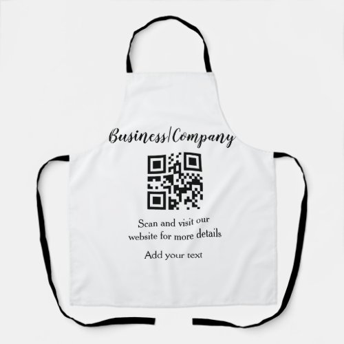 Simple business company website barcode QR add nam Apron