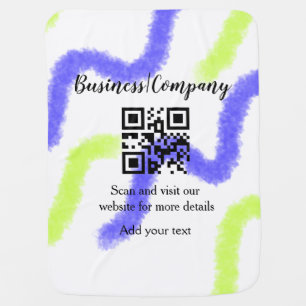 Simple business company website barcode QR add nam Baby Blanket