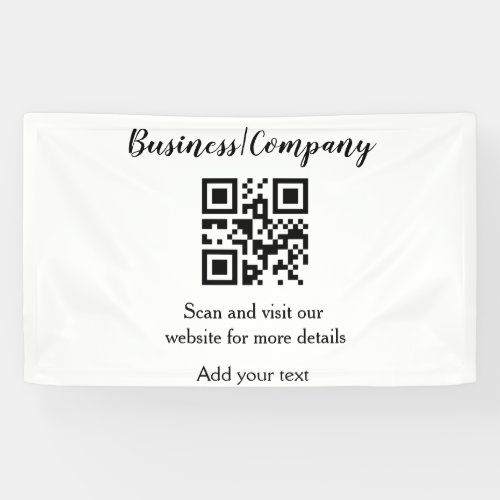 Simple business company website barcode QR add nam Banner