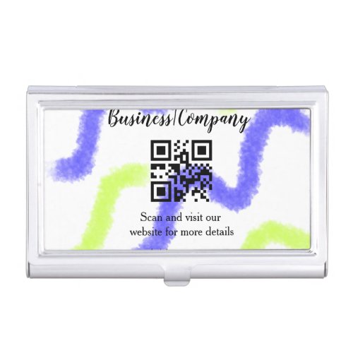 Simple business company website barcode QR add nam Business Card Case