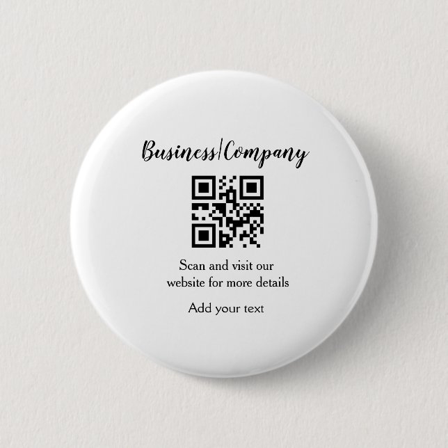 Simple business company website barcode QR add nam Button (Front)