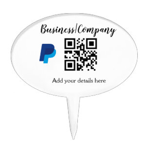 Simple business company website barcode QR add nam Cake Topper
