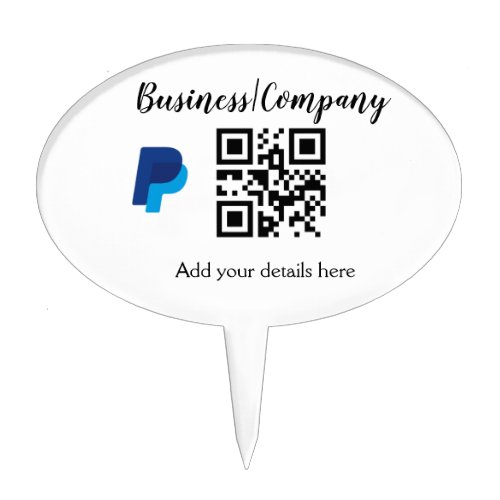 Simple business company website barcode QR add nam Cake Topper