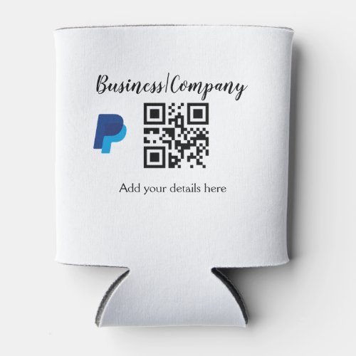 Simple business company website barcode QR add nam Can Cooler