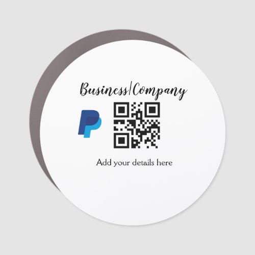Simple business company website barcode QR add nam Car Magnet