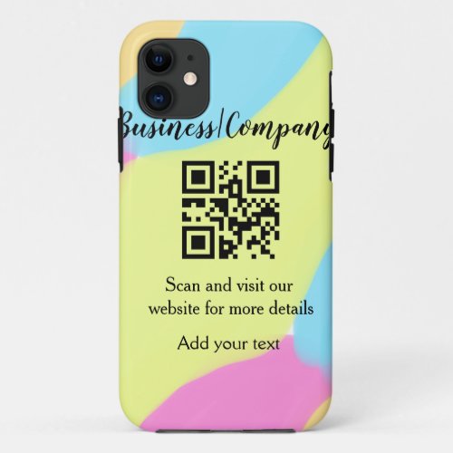 Simple business company website barcode QR add nam iPhone 11 Case