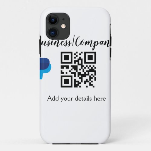 Simple business company website barcode QR add nam iPhone 11 Case
