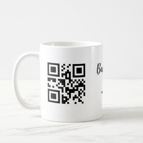 Simple business company website barcode QR add nam Coffee Mug