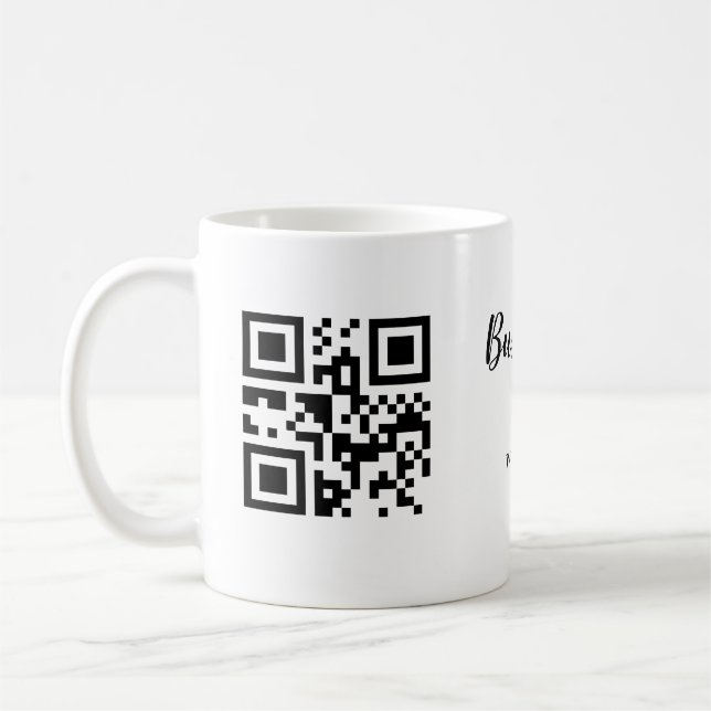 Simple business company website barcode QR add nam Coffee Mug (Left)