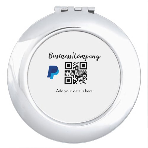 Simple business company website barcode QR add nam Compact Mirror