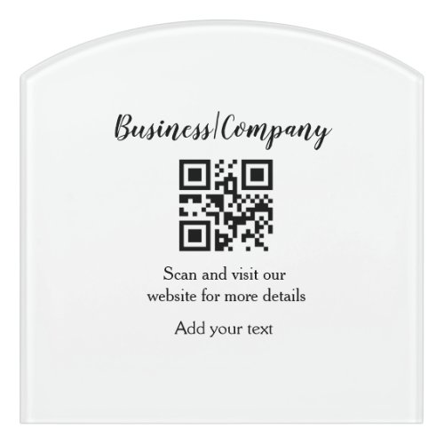 Simple business company website barcode QR add nam Door Sign