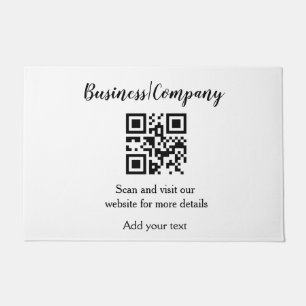 Simple business company website barcode QR add nam Doormat