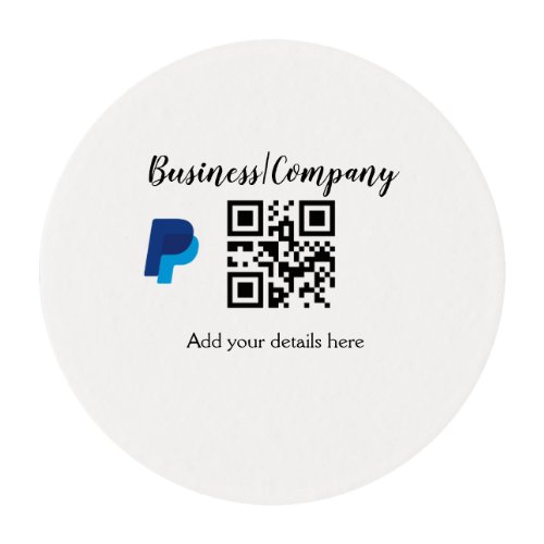 Simple business company website barcode QR add nam Edible Frosting Rounds