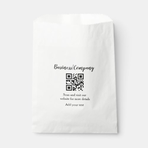 Simple business company website barcode QR add nam Favor Bag