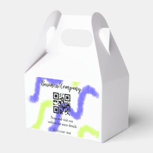 Simple business company website barcode QR add nam Favor Boxes