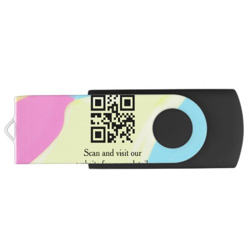 Simple business company website barcode QR add nam Flash Drive