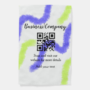 Simple business company website barcode QR add nam Garden Flag