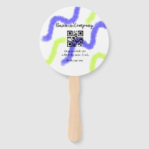 Simple business company website barcode QR add nam Hand Fan
