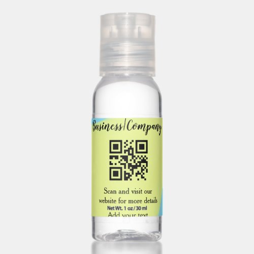 Simple business company website barcode QR add nam Hand Sanitizer