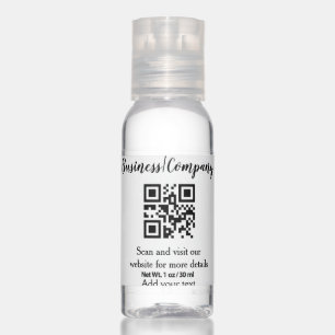 Simple business company website barcode QR add nam Hand Sanitizer