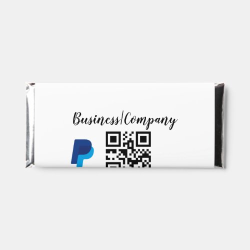 Simple business company website barcode QR add nam Hershey Bar Favors