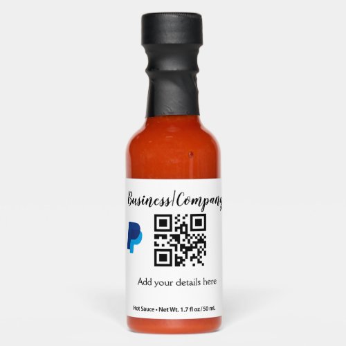 Simple business company website barcode QR add nam Hot Sauces