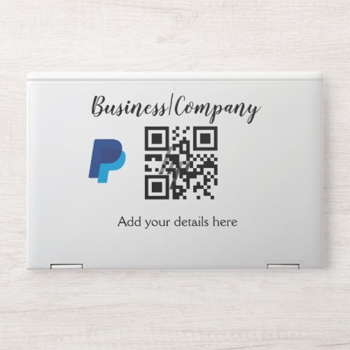 Simple business company website barcode QR add nam HP Laptop Skin