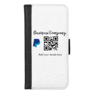 Simple business company website barcode QR add nam iPhone 8/7 Wallet Case