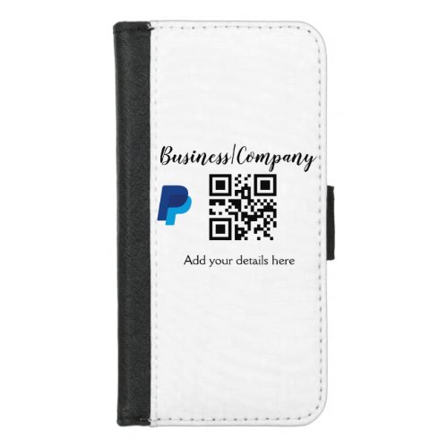 Simple business company website barcode QR add nam iPhone 87 Wallet Case