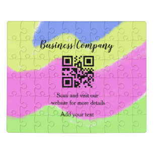 Simple business company website barcode QR add nam Jigsaw Puzzle