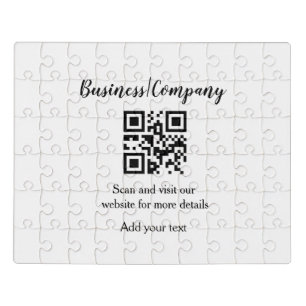 Simple business company website barcode QR add nam Jigsaw Puzzle