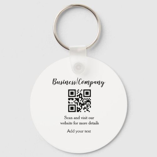 Simple business company website barcode QR add nam Keychain