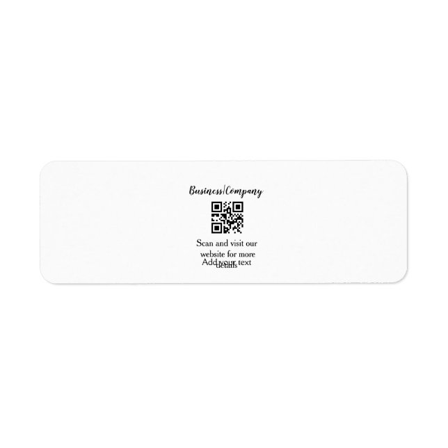 Simple business company website barcode QR add nam Label (Front)