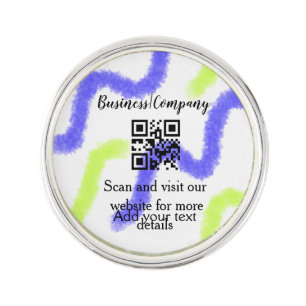Simple business company website barcode QR add nam Lapel Pin