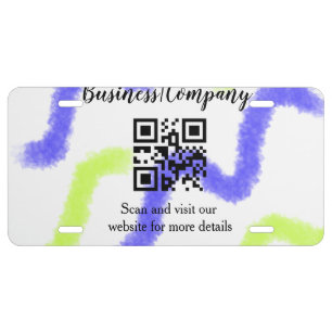 Simple business company website barcode QR add nam License Plate