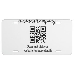 Simple business company website barcode QR add nam License Plate