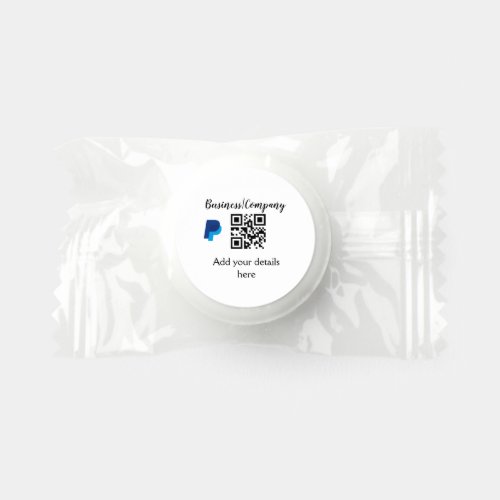 Simple business company website barcode QR add nam Life Saver Mints