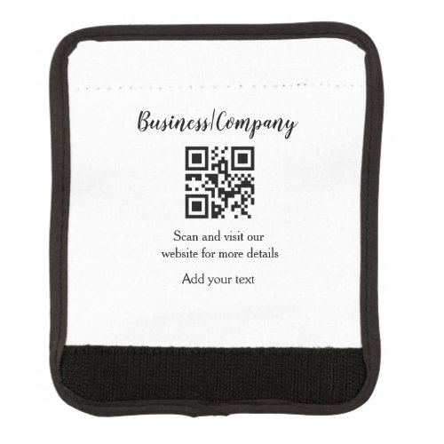 Simple business company website barcode QR add nam Luggage Handle Wrap